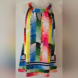 Mely Abstract Print Top Sz Medium Multicolor Tank Style Euc